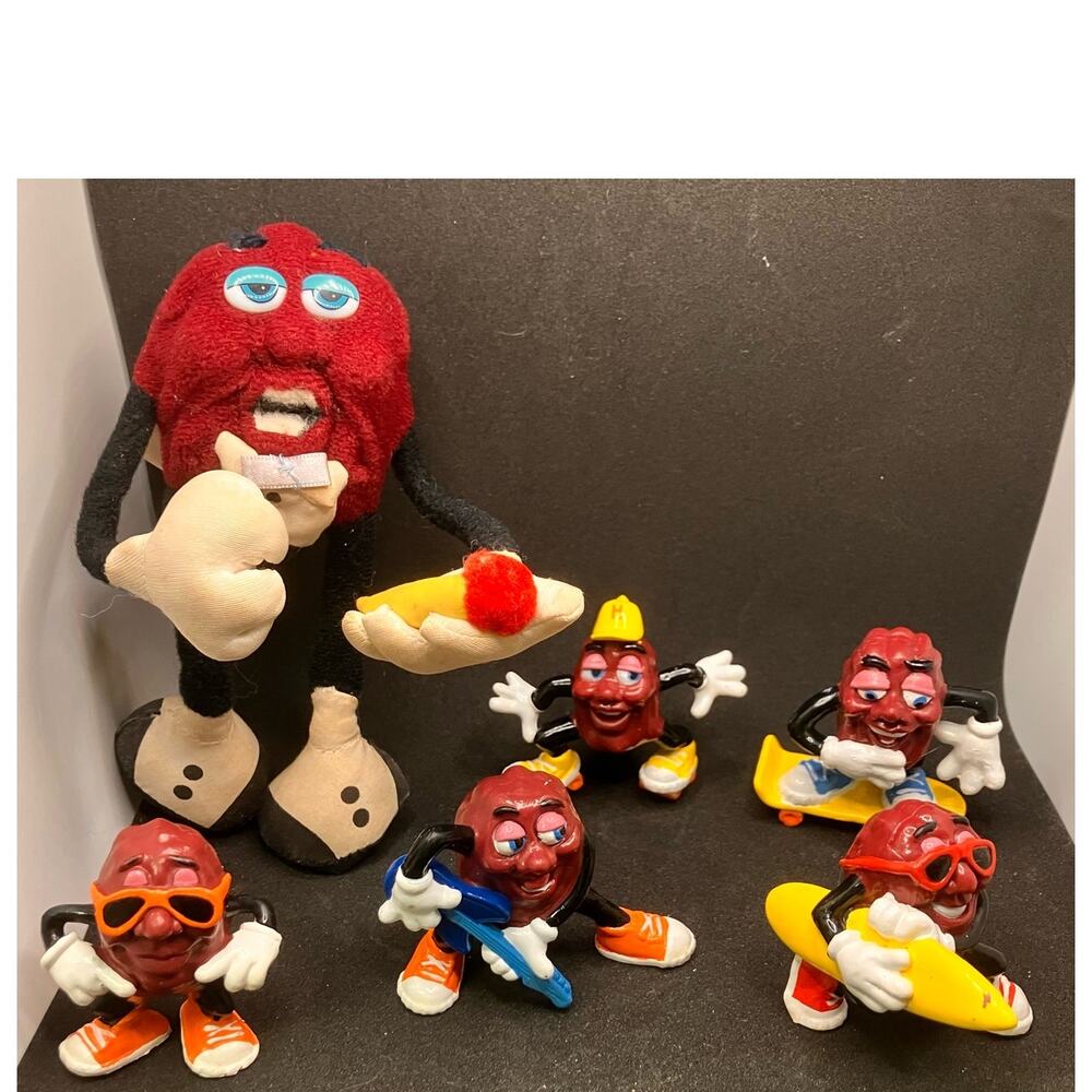 California Raisins Applause Vintage Plush Singer‎ Posable, Surfer Guitar, VTG